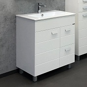 Тумба с раковиной Comforty Модена М-75 напольная белая матовая 00-00001643