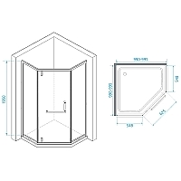 Душевой уголок RGW Hotel HO-084Gb 1000x1000x1950 350608400-016