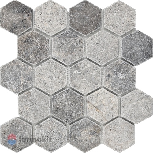 Мозаика из нат. мрамора Starmosaic Hexagon VLg Tumbled 30,5х30,5 (64x74)