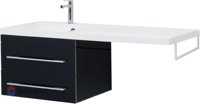 Тумба с раковиной Aquanet Верона 120 L подвесная черный 00239794