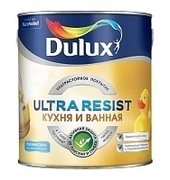 Dulux Ultra Resist полуматовая, Краска для кухни и ванной латексная, база BW 2,5л