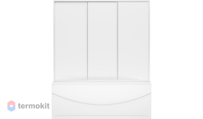 Шторка на ванну BAS 1200x1450 (матовое стекло) белый ШТ00030