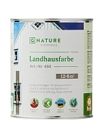 GNature 460, Landhausfarbe Краска для деревянных фасадов на основе масел и смол с УФ фильтром и антисептиком, бесцветная база 0,375 л