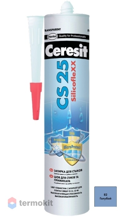 Затирка Ceresit СS 25 силиконовая 82 Голубой 280мл