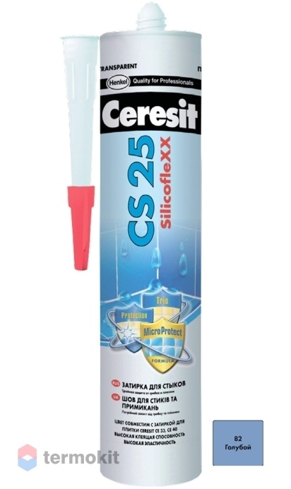 Затирка Ceresit CS 25 силиконовая 82 Голубой 280мл
