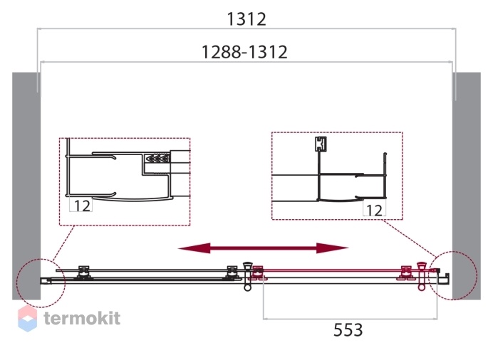 Душевая дверь BelBagno UNO 1300x1950 хром UNO-195-BF-1-130-C-Cr