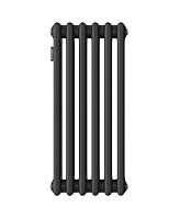 Стальной трубчатый радиатор Kohr Heim 3057/06 секций с боковым подключением 3/4 черный