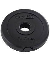 Диск пластиковый BASEFIT BB-203 0,75 кг, d=26 мм, черный УТ-00019751