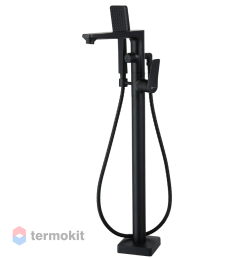 Смеситель для ванны и душа напольный Lemark Bronx черный LM3744BL