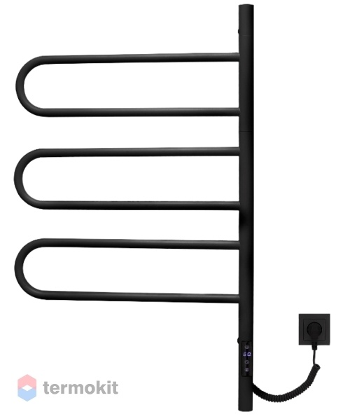 Электрический полотенцесушитель Vincea VTD-1R2CBE 440x800, черный, таймер