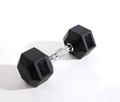 Гантель обрезиненная Starfit DB-301 8 кг, черная 1 шт
