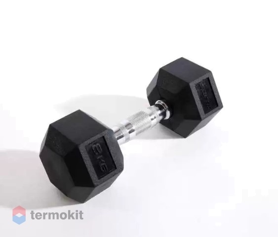 Гантель обрезиненная Starfit DB-301 8 кг, черная 1 шт