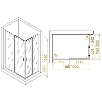 Душевой уголок RGW Passage PA-040B 1950x800x1200 черный 3508104082-14