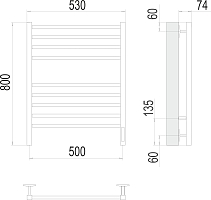 Электрический полотенцесушитель Terminus Ватикан П8 500x800 КС 9003 матовый