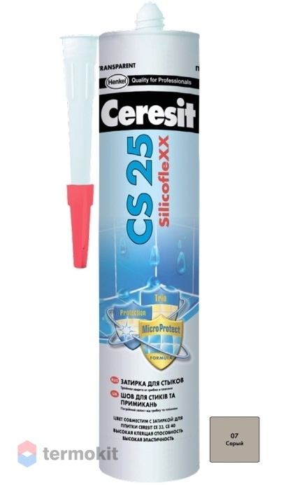 Затирка Ceresit CS 25 силиконовая 07 Серый 280мл