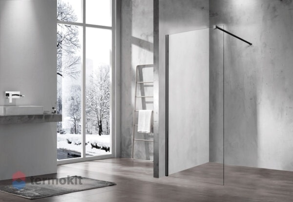 Душевая перегородка Vincea Walk in 900х2000 черный матовый VSW-1H900CLB