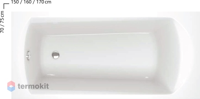 Акриловая ванна Ravak Domino I 1600x700 C621000000