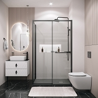 Душевой уголок Grossman Style 1950x1100x900 черный матовый 120.K33.05.1190.21.00