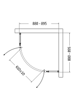 Душевой уголок AQUAme 1950x900x900 хром AQM7101-9