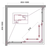 Душевой уголок BelBagno Unique 1900x850x850 хром UNIQUE-A-2-85/100-C-Cr