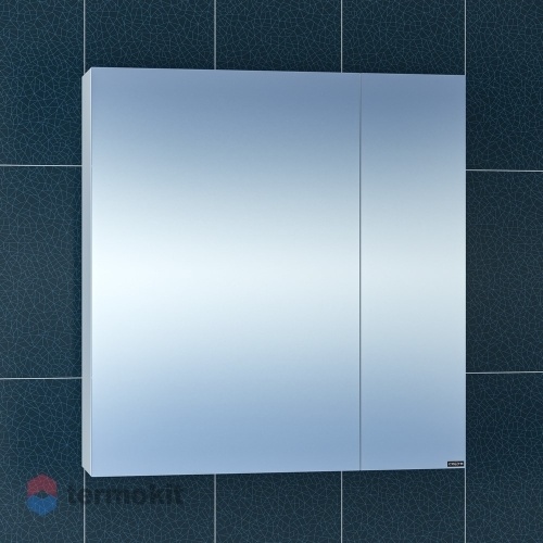 Зеркальный шкаф СанТа Стандарт 70 подвесной белый глянец 113008