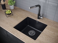Мойка для кухни Paulmark Brilon черный металлик PM104546-BLM