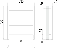 Электрический полотенцесушитель Terminus Сицилия П9 500x700