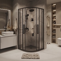 Душевой уголок Grossman Cosmo 1950x1000x1000 черный матовый 301.K33.02.1010.21.00