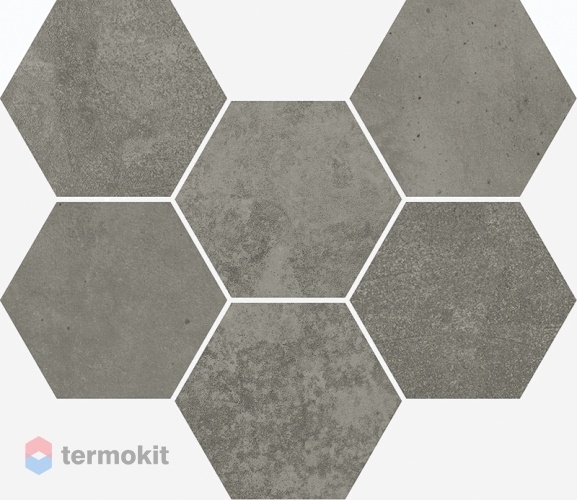 Керамогранит Италон Terraviva 620110000110 Dark Hexagon мозаика 25x29