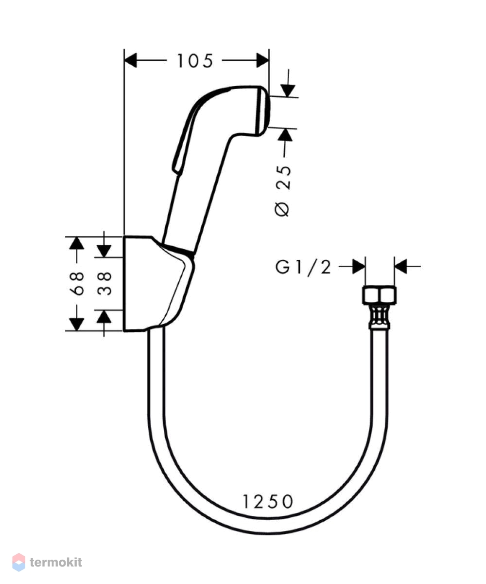 Встраиваемый смеситель с гигиеническим душем Hansgrohe Set 71604000 ...