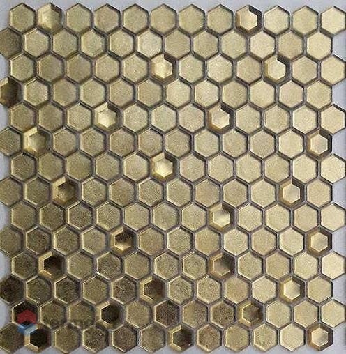 Мозаика Caramelle Mosaic Alchimia Aureo Grani Hexagon (2,3x1,3) 30x30