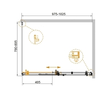 Душевой уголок Cezares Stylus Soft 1950x1000x800 хром STYLUS-SOFT-AH-1-100/80-C-Cr