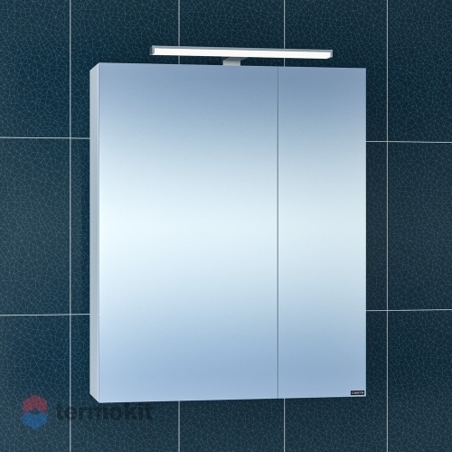 Зеркальный шкаф СанТа Стандарт 60 подвесной с подсветкой белый глянец 113005
