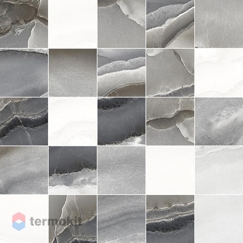 Керамическая плитка Laparet Mania Декор мозаичный серый MM34102 25х25