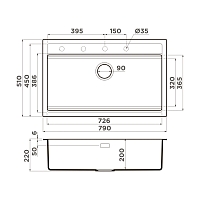 Мойка для кухни OMOIKIRI KITAGAWA 79-LB GB графит 4993996