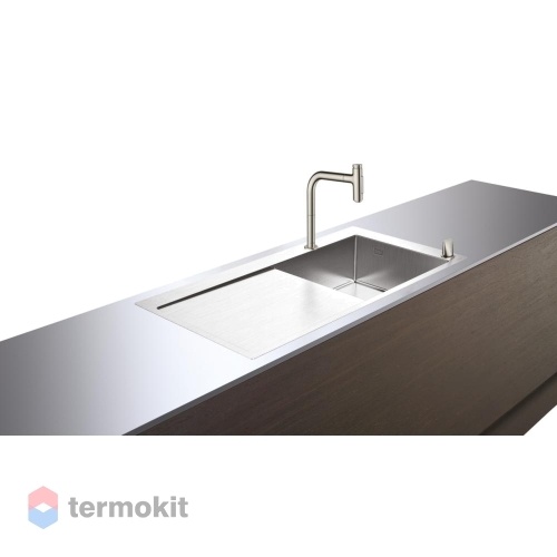 Мойка для кухни Hansgrohe C71 со смесителем под сталь 43205800