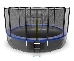 Батут с внешней сеткой и лестницей Evo Jump External 16ft (Blue) + нижняя сеть