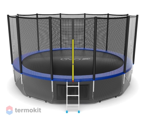 Батут с внешней сеткой и лестницей Evo Jump External 16ft (Blue) + нижняя сеть
