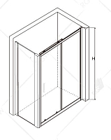 Душевой уголок RGW Classic CL-48B (CL-14B + Z-050-1B) 1850x1100x1000 черный 32094801-014