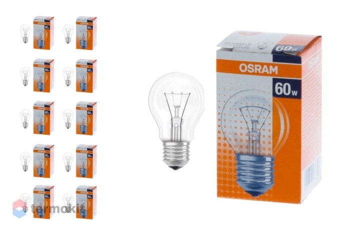 Лампа накаливания Osram CLAS A прозрачная 60W E27, 10 шт.