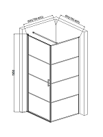 Душевой уголок AQUAme 1950x800x800 чёрный матовый AQM5215-LH-8