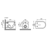 Унитаз подвесной Ceramicanova Up с сиденьем микролифт CN4007