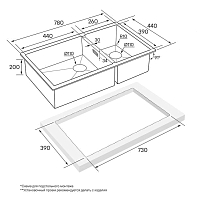 Мойка для кухни Paulmark AXEL вороненая сталь PM227844-GM