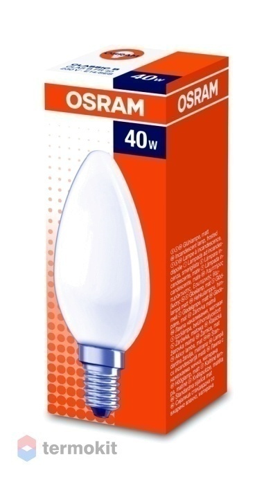 Лампа накаливания Osram CLAS B матовая 40W E14