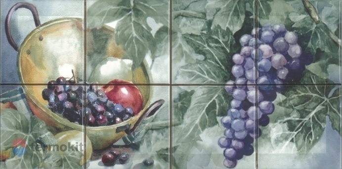 Керамическая плитка Absolut Keramika Monocolor Composicion Acuarela Uvas Панно 20x40