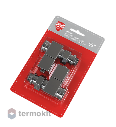 Royal Thermo Набор дизайн-вентилей CUBE, прямой (хром) 1/2"