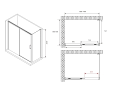 Душевой уголок ABBER Komfort 2000x1400x900 черный AG93140B-S92B