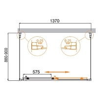 Душевой уголок Cezares Molveno 1950x1400x900 оружейная сталь MOLVENO-AH-12-140/90-C-GM-IV