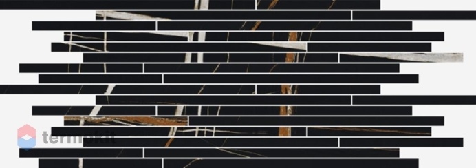 Керамическая плитка Италон Charme Deluxe Sahara Noir Strip/Шарм Делюкс Сахара Нуар Стрип мозаика 26x75