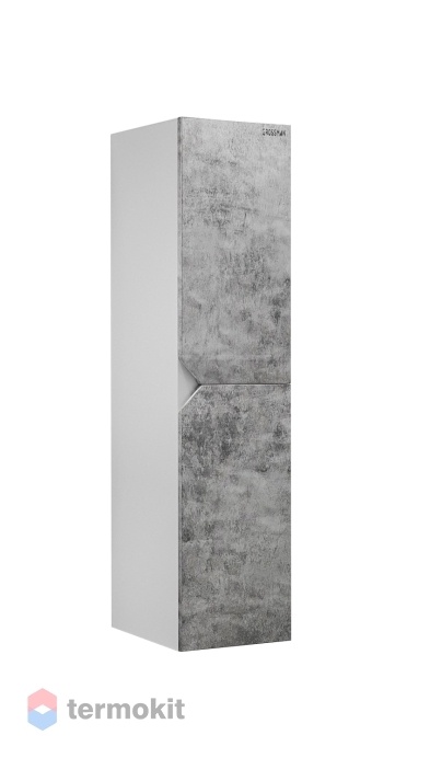 Шкаф-колонна Grossman ИНЛАЙН 35 подвесной белый/бетон 303505